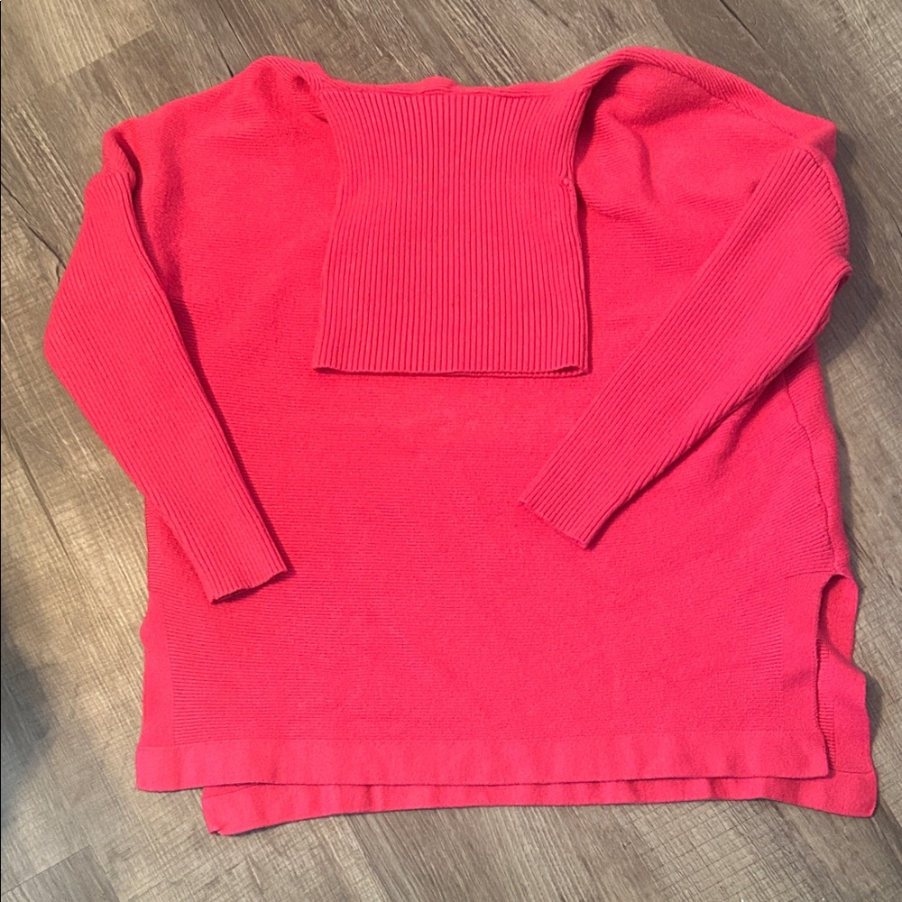 Oversized Turtleneck Sweater in Bright Pink